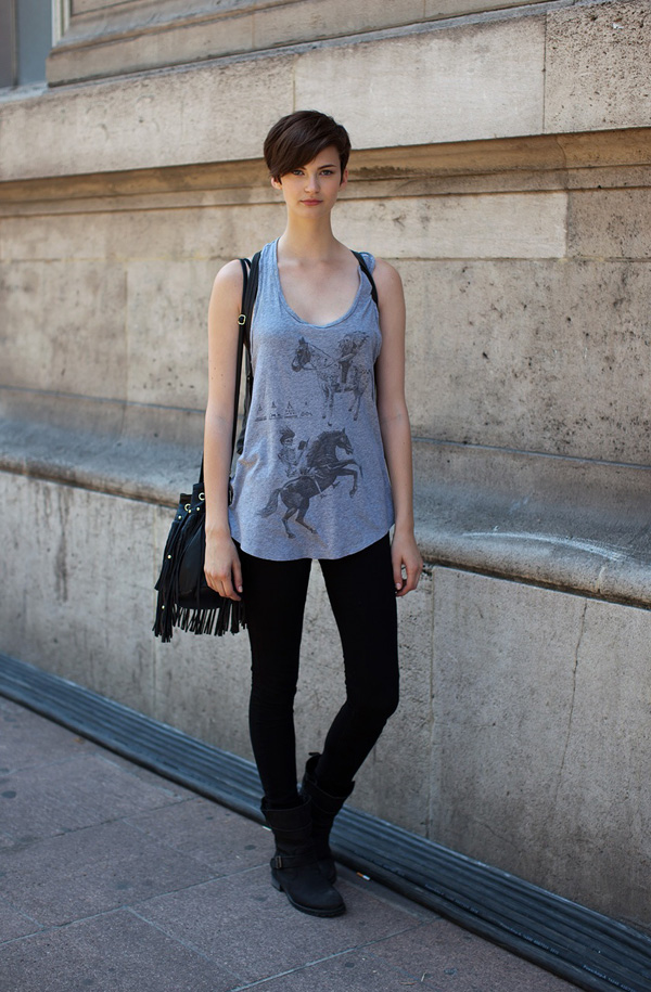 欧美街拍 潮女短袖清凉上阵