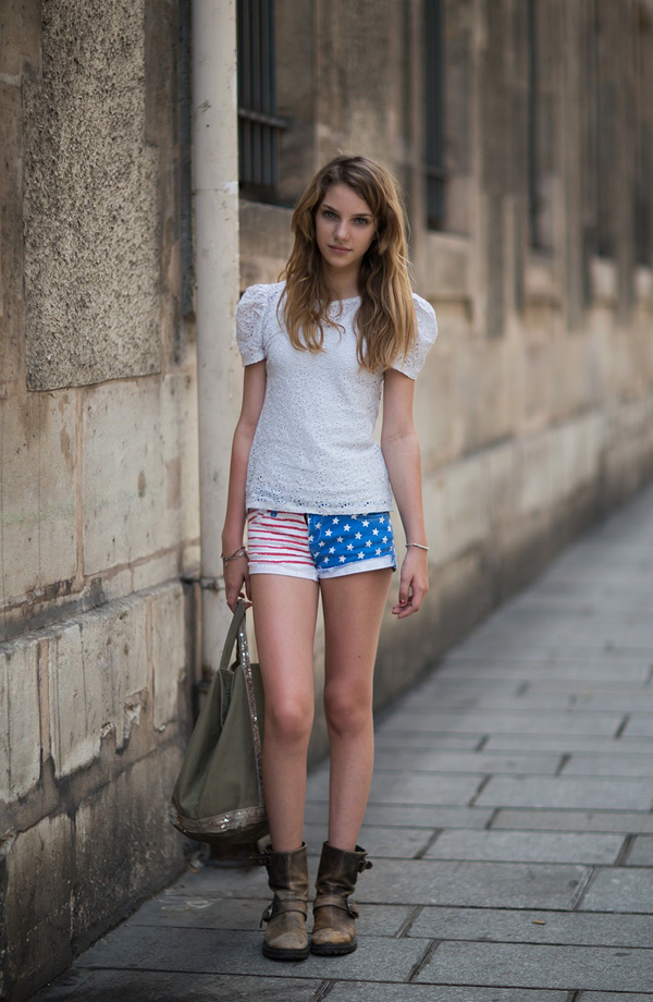 欧美街拍 潮女短袖清凉上阵