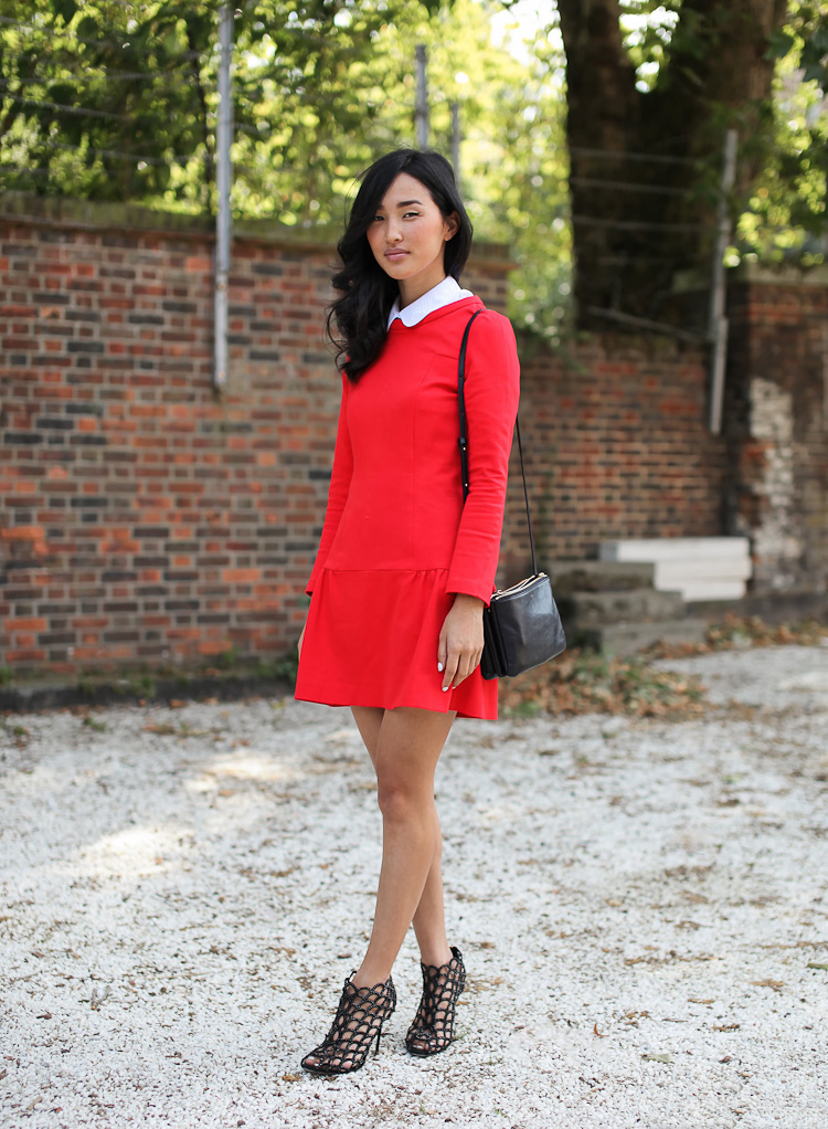 街拍欧美潮人五月红装