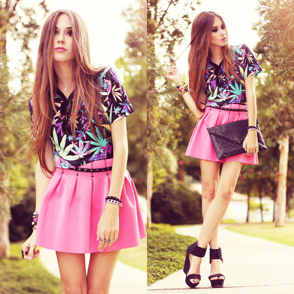 欧美潮女街拍 短裙搭出优雅女人味