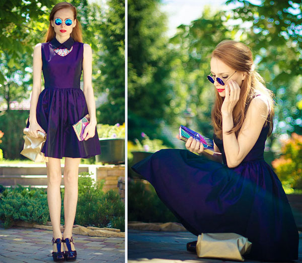 欧美潮女街拍 短裙搭出优雅女人味