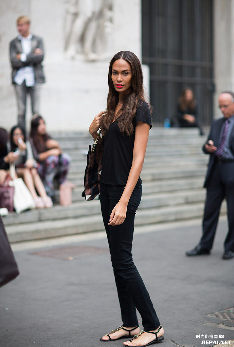 欧美潮人街拍 黑白简约范儿