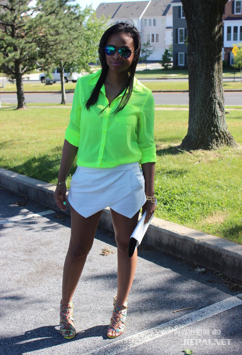 欧美街拍 潮人大爱绿色元素