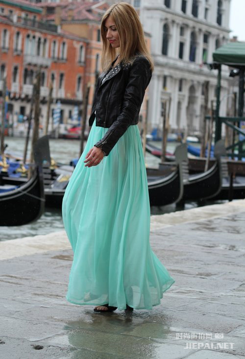 欧美街拍 潮人大爱绿色元素