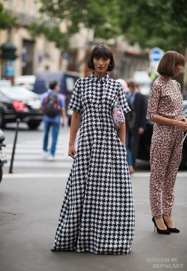 欧美潮人夏季街拍 演绎经典格子条纹控