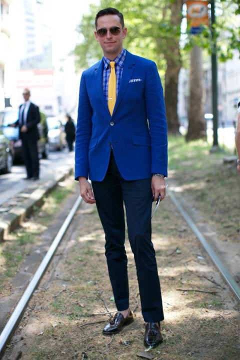 看2013时装周上型男蓝色风暴