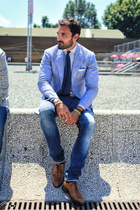 看2013时装周上型男蓝色风暴