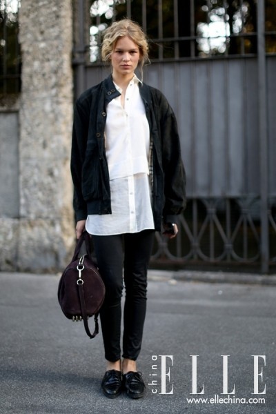 米兰时装周模特街拍之中国双姝最出彩