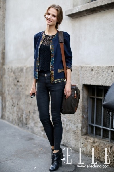 米兰时装周模特街拍之中国双姝最出彩