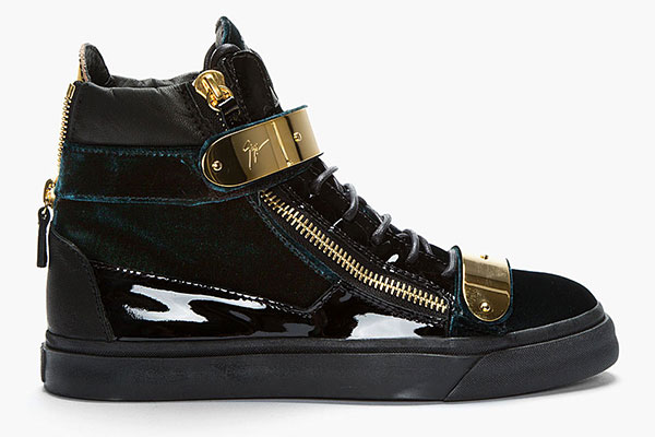 Giuseppe Zanotti 绿色天鹅绒鞋款