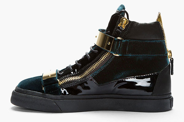 Giuseppe Zanotti 绿色天鹅绒鞋款