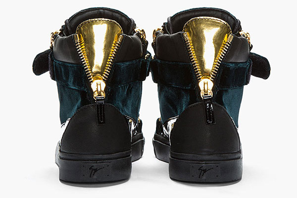 Giuseppe Zanotti 绿色天鹅绒鞋款