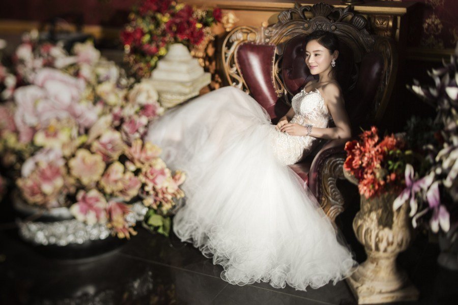 袁姗姗登杂志封面 典雅气质大片似娇媚新娘