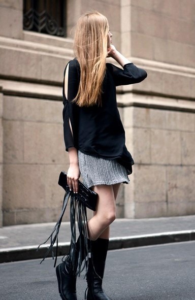 初秋法兰西街拍 看摩登少女演绎唯美风格