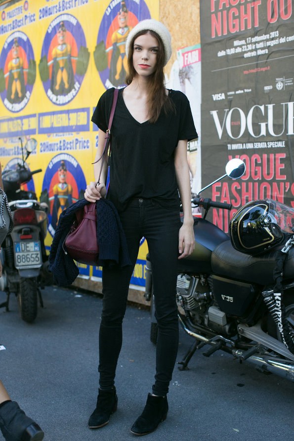 时装周场外超模街拍 搭配赢在气质