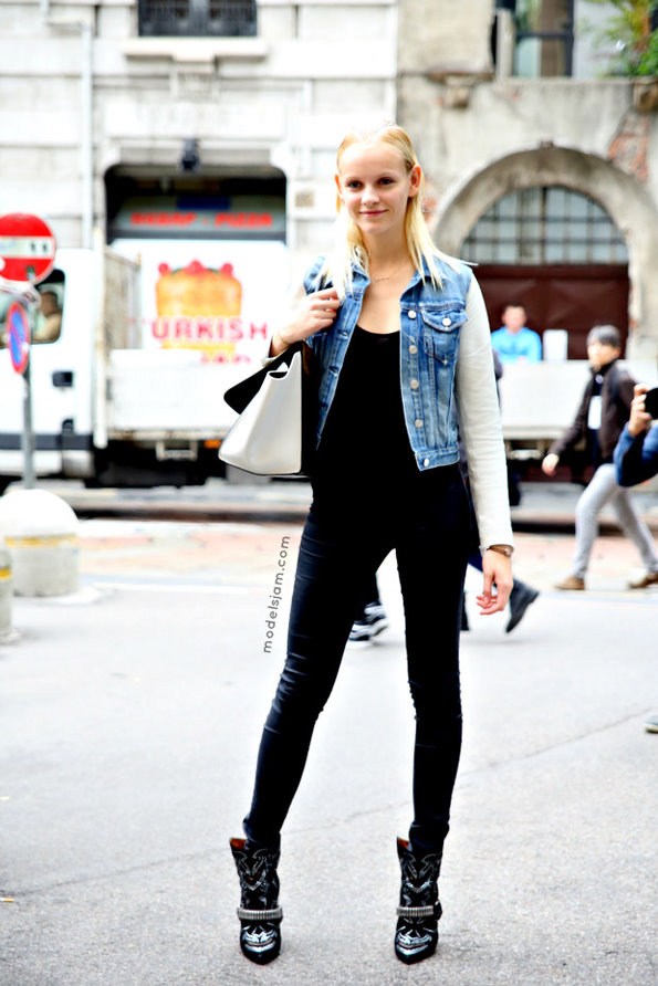 时装周场外超模街拍 搭配赢在气质