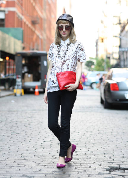 2013年9月纽约时尚街拍 看潮人初秋时尚混搭风格秀