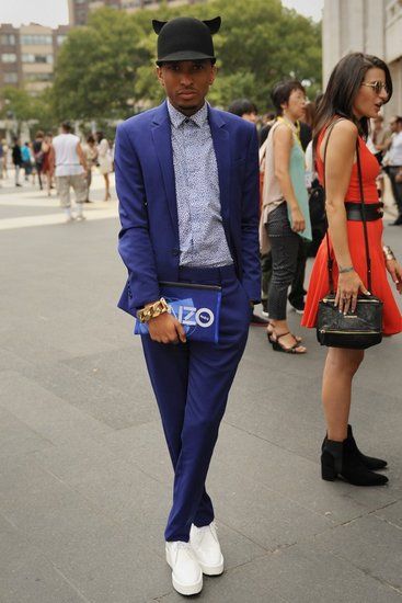 纽约时装周场外街拍 混搭配饰抢镜