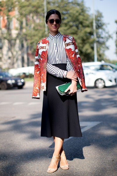 街拍欧美潮人街头小翻领混搭秀