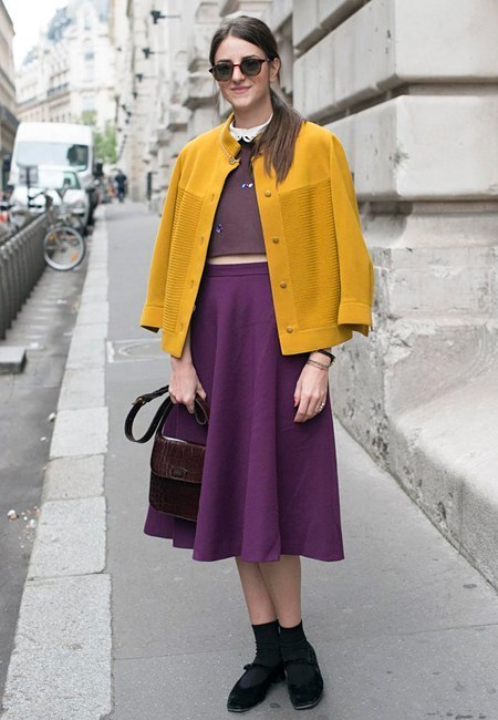 裙角飞扬浪漫今秋 巴黎街头潮人裙装街拍