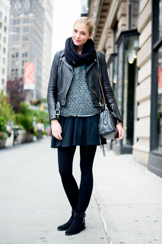 《ELLE》杂志10月下旬街拍精选 欧美范儿修身又简洁