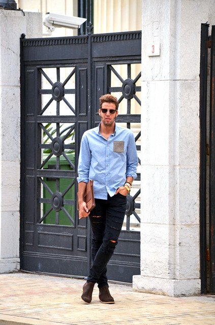 2013年10月西班牙潮人街拍 休闲时尚欧美范儿