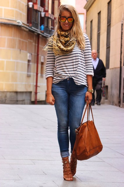 2013年10月西班牙潮人街拍 休闲时尚欧美范儿