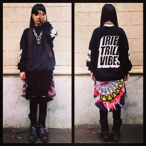 日本黑发少女模特秋本梢生活街拍精选