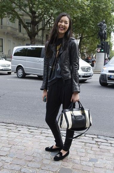 打破秋冬沉闷 看欧美潮人多彩皮衣风格街拍