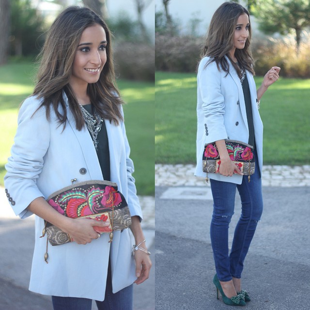 2013年11月西班牙潮女街拍 优雅浪漫的潮流混搭秀