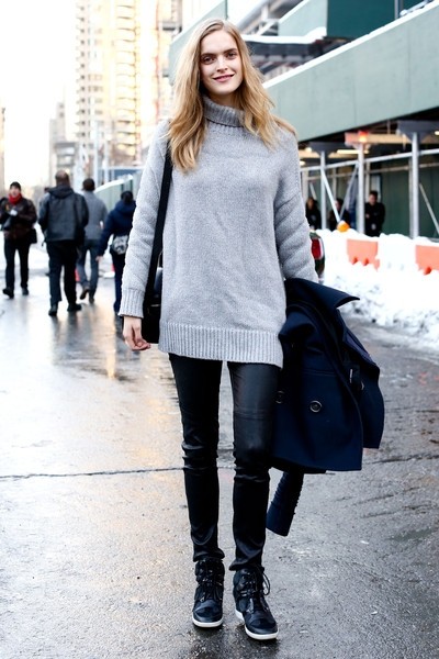 欧美潮人毛衣街拍 搭出个人魅力