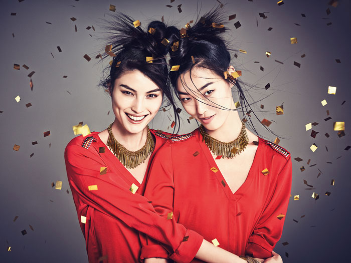 H&M 推出农历马年系列平面广告 中国超级名模何穗、游天翼 担任平面广告主角