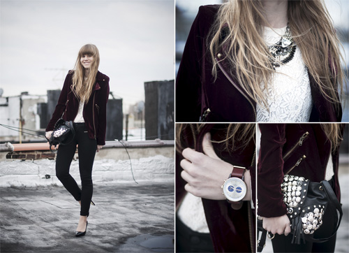 true religion edie ponte legging // velvet moto jacket // coach