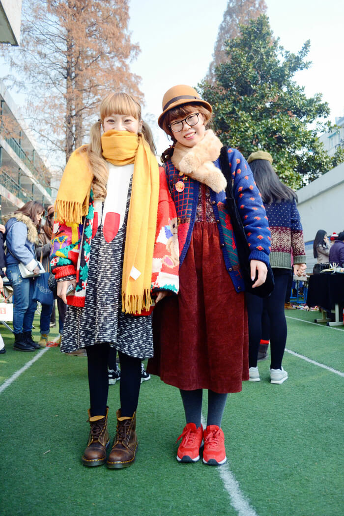 2013年12月杭州潮女街拍 美丽优雅的冬装混搭术