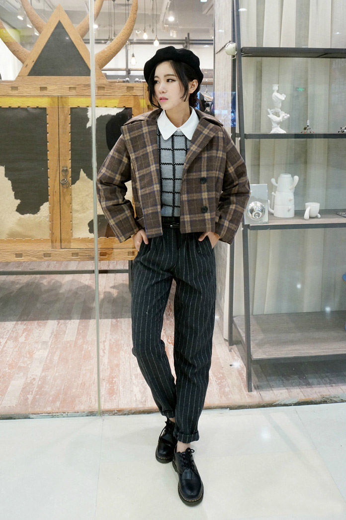 2013年12月杭州潮女街拍 美丽优雅的冬装混搭术