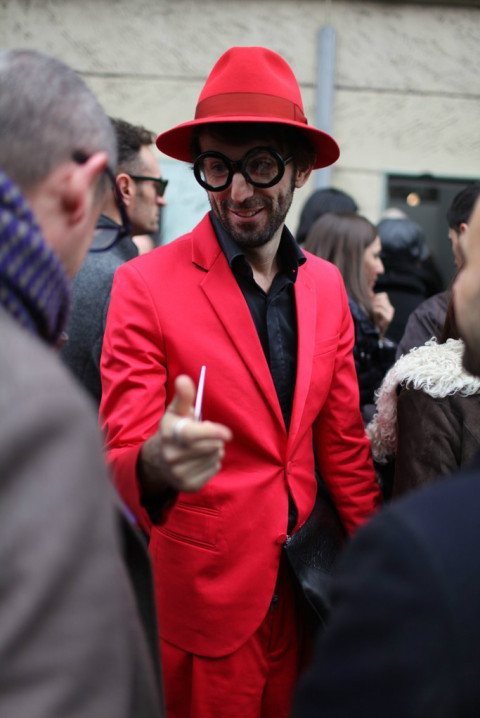 米兰2014秋冬男装周街拍精选