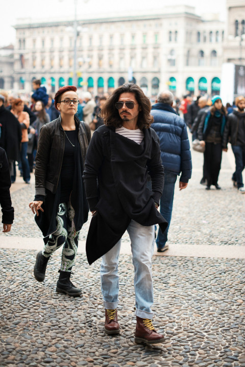 欧美型男街拍 冬季街头有胡须更性感