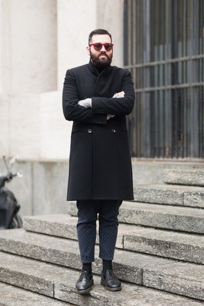 2014秋冬米兰男装周型男街拍精选 这么有型你家里人知道吗