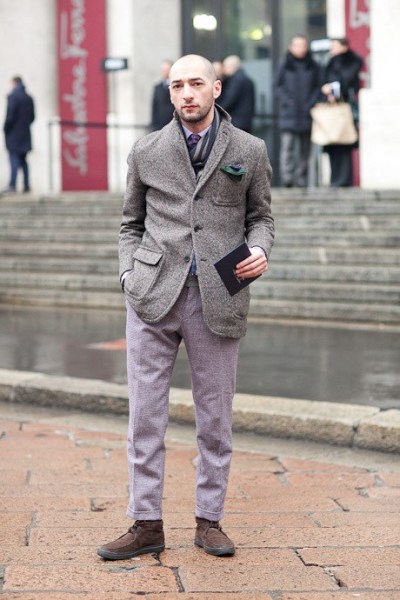 2014秋冬米兰男装周型男街拍精选 这么有型你家里人知道吗