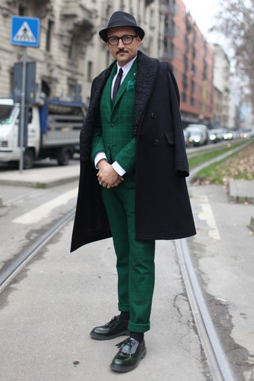 时尚不分年龄 男装周街拍大爷大叔来抢镜