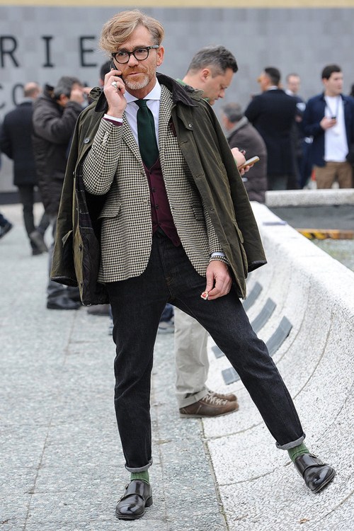 时尚不分年龄 男装周街拍大爷大叔来抢镜