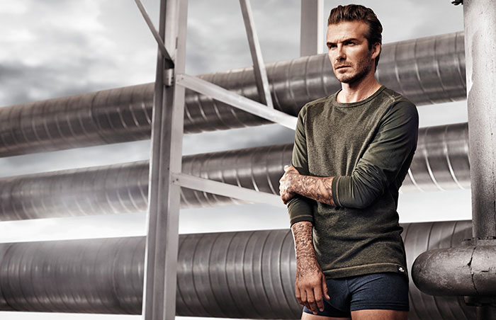 工业硬朗感觉 David Beckham for H&M Bodywear 2014春夏内衣广告