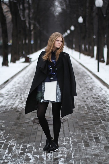 俄罗斯潮女街拍 时尚的冬季风格美搭