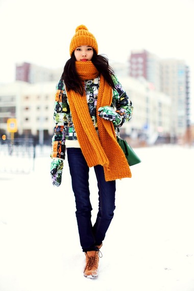 俄罗斯潮女街拍 时尚的冬季风格美搭