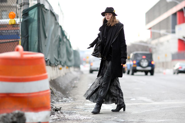 穿得暖也要超有型！2014纽约秋冬时装周街拍之模特私拍篇