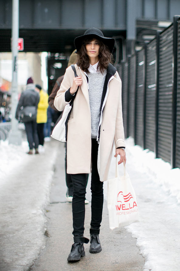 穿得暖也要超有型！2014纽约秋冬时装周街拍之模特私拍篇