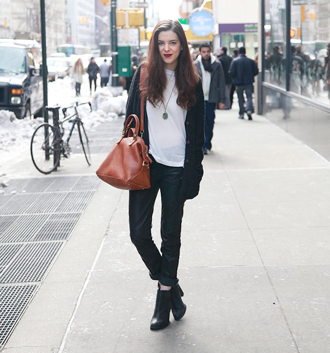 《ELLE》国外2014年2月街拍精选 生活中的平淡时尚搭配