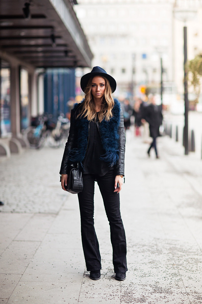 欧美潮人街拍 路人偏爱黑底裤