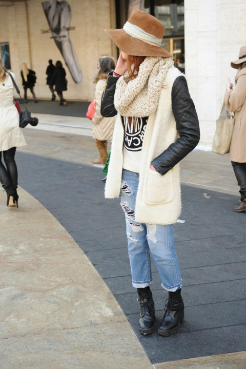 2014秋冬纽约时装周场外街拍精选