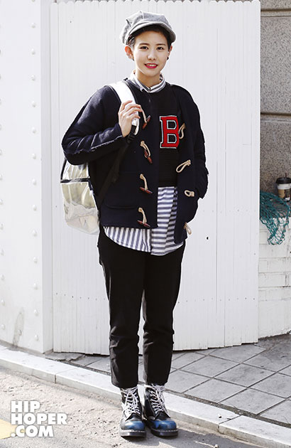 韩国街拍 3月19日 时尚潮流达人暖春造型搭配